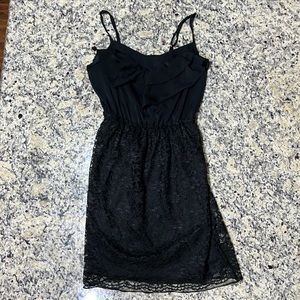 Little black dress with ruffle & lace Size XS